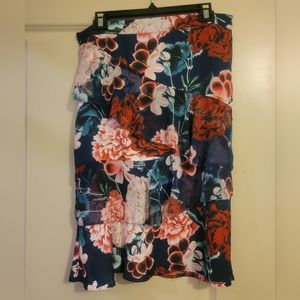 Bebe Floral Ruffle Faux Wrap Dress Size 12